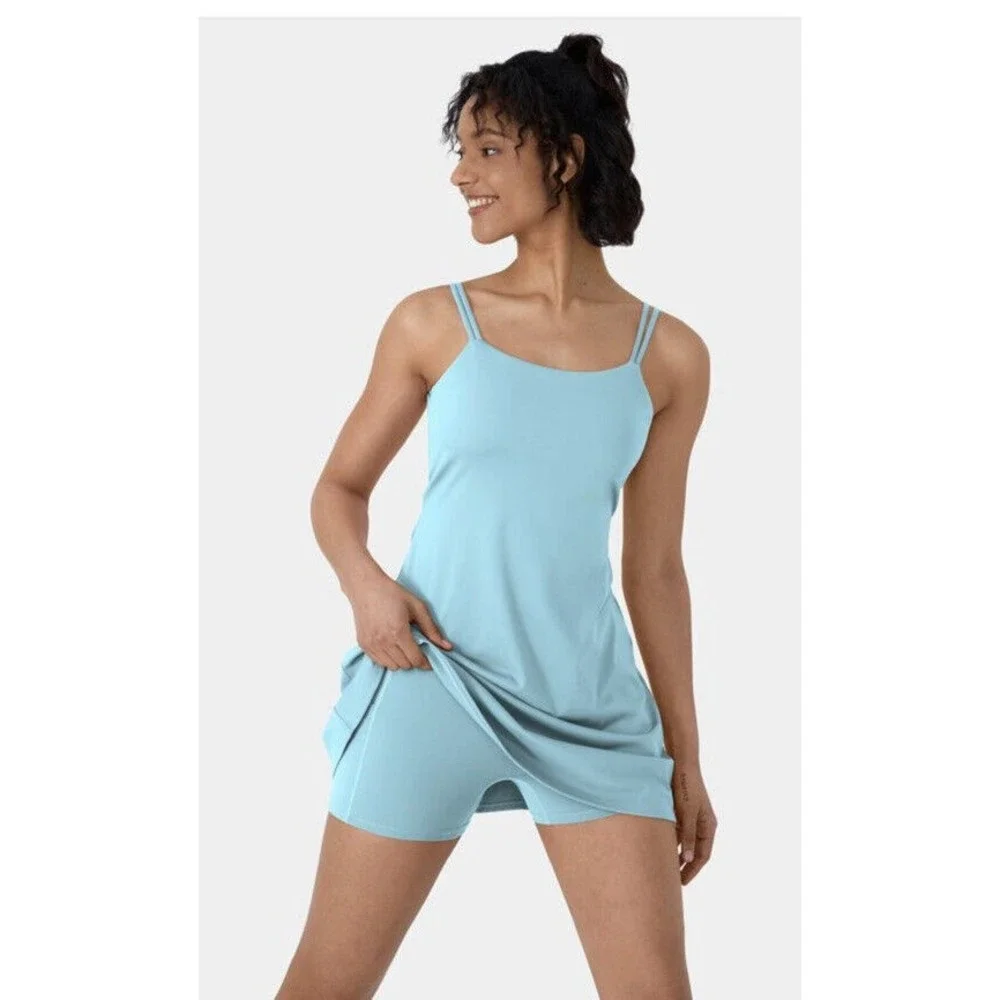 HALARA Dress Women’s Medium Blue NWT Cloudful Fabric Twisted Exercise Athleisure - Picture 5 of 8